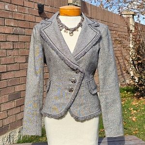 NWT Cache metallic grey jacket